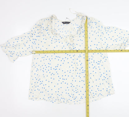 Womens UK Size 12 Marks and Spencer Ivory Tunic Blouse