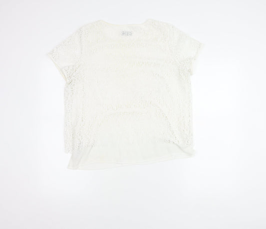 Womens UK Size 14 Marks and Spencer Ivory Basic Blouse