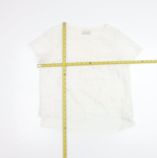 Womens UK Size 14 Marks and Spencer Ivory Basic Blouse