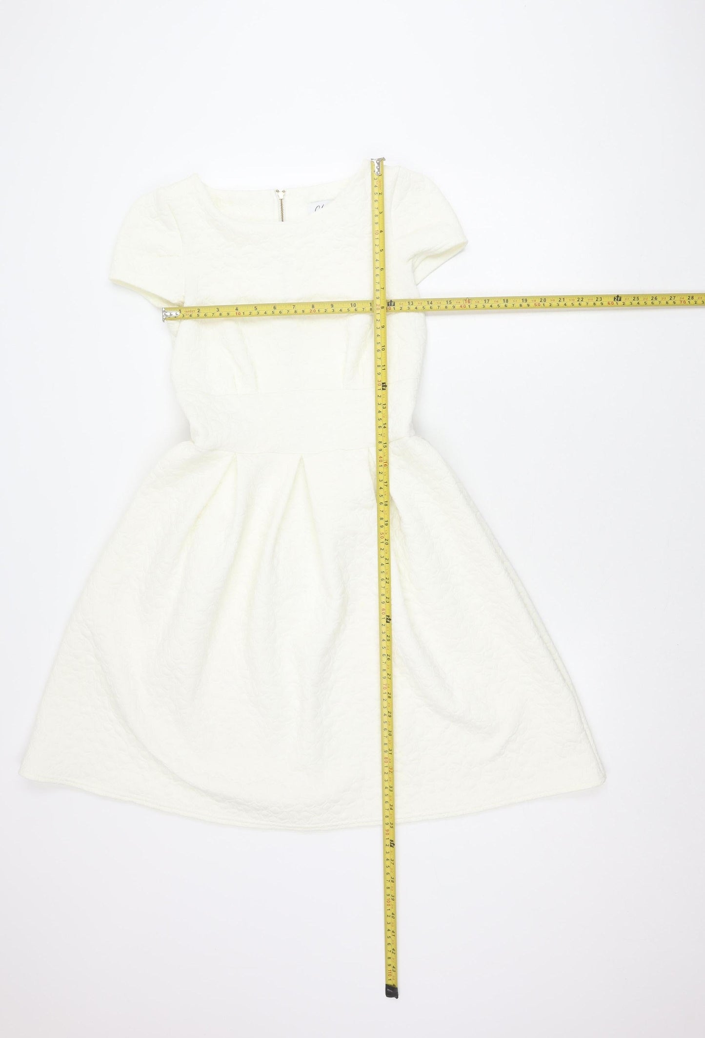 Closet London Women’s White Size 8 Fit & Flare Knee Length Dress