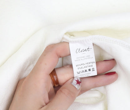 Closet London Women’s White Size 8 Fit & Flare Knee Length Dress