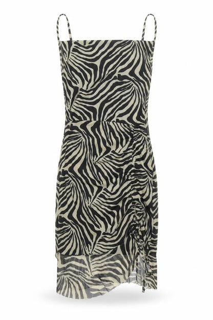 PrettyLittleThing Women’s Black Zebra Print Slip Dress Size 8