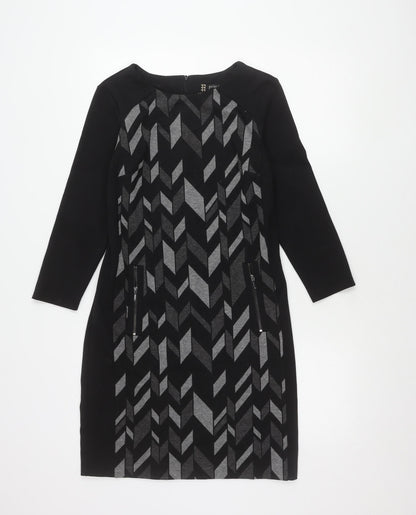 Principles by Ben de Lisi Women’s Black Geometric Sheath Dress Size 8