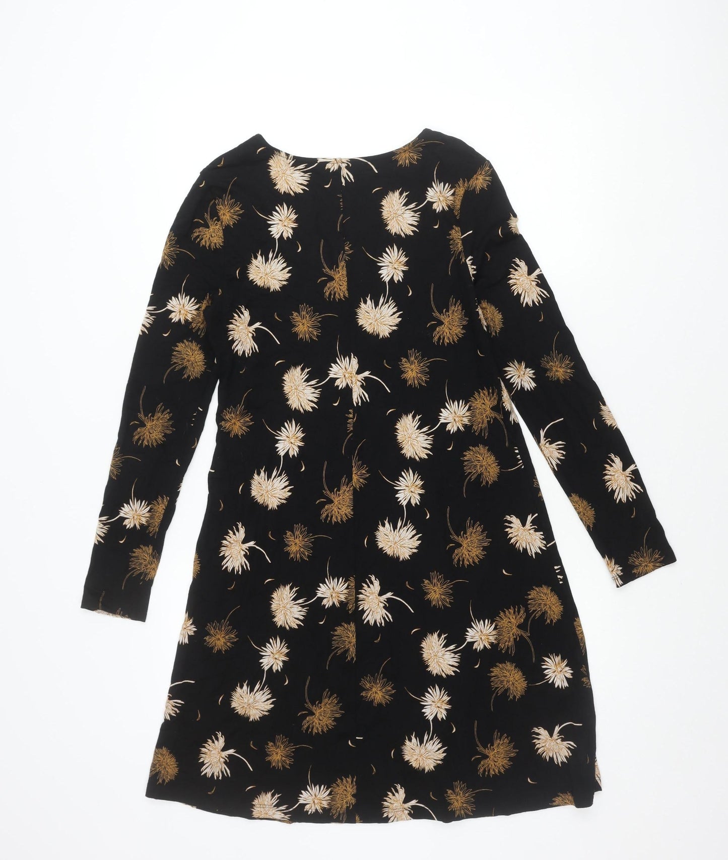Marks and Spencer Women’s Black Floral Shift Dress Size 10 Knee Length
