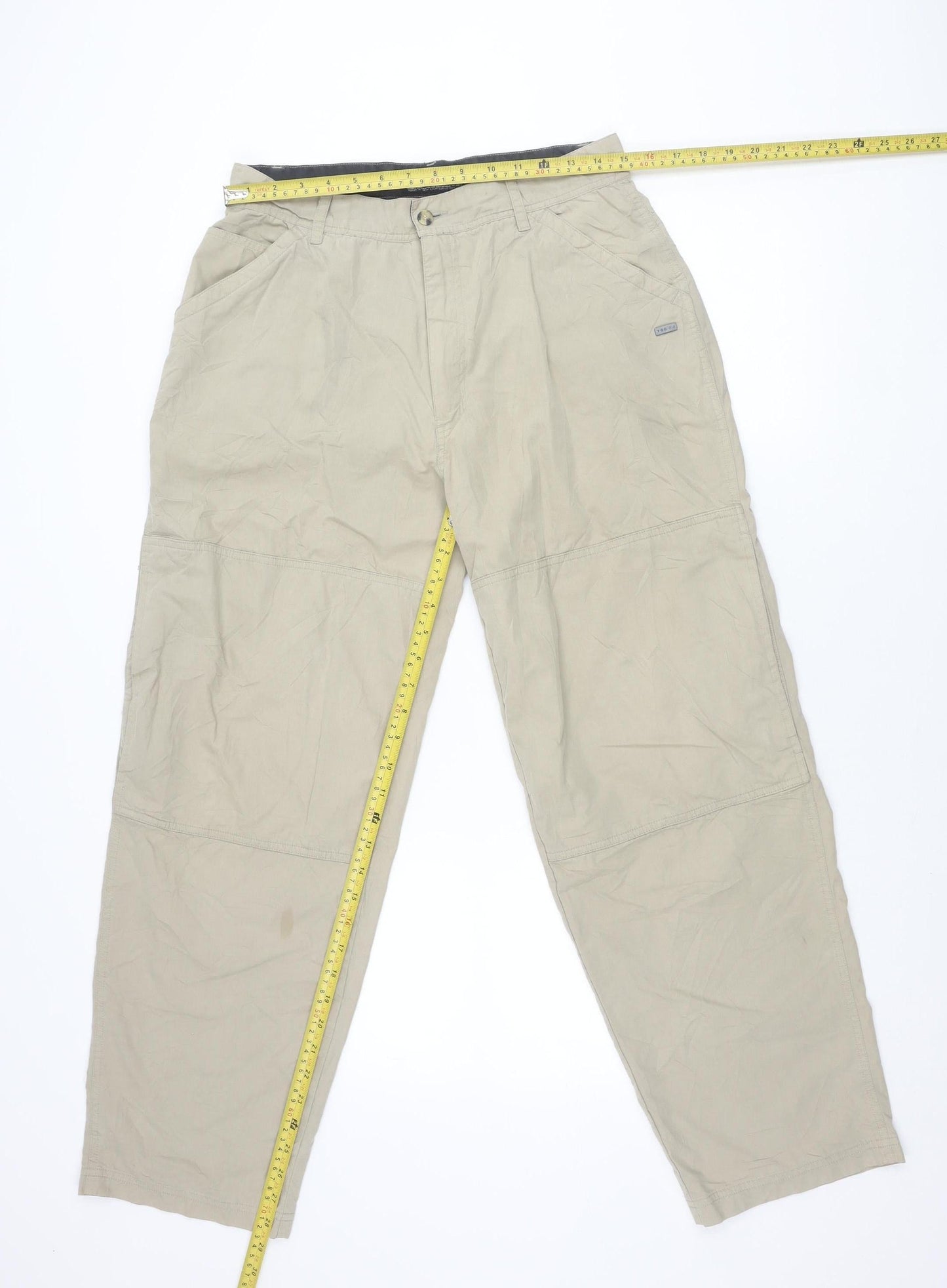 TWENTY 24 FOUR Men's Beige Cargo Trousers S Cotton Nylon Casual