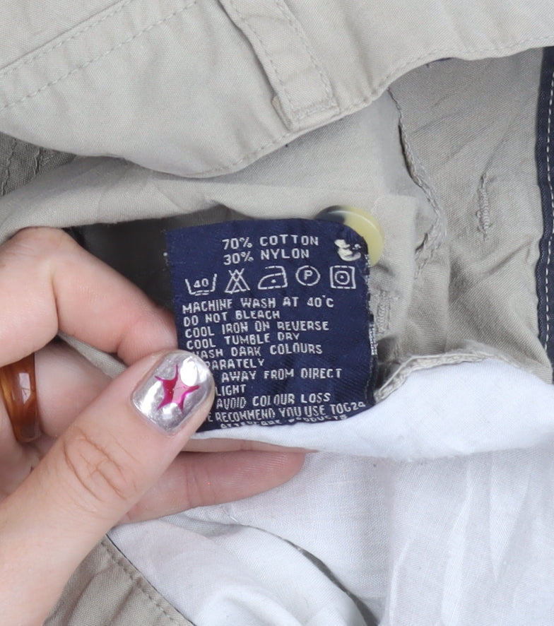 TWENTY 24 FOUR Men's Beige Cargo Trousers S Cotton Nylon Casual