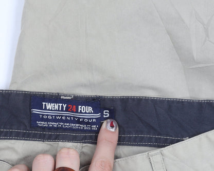 TWENTY 24 FOUR Men's Beige Cargo Trousers S Cotton Nylon Casual