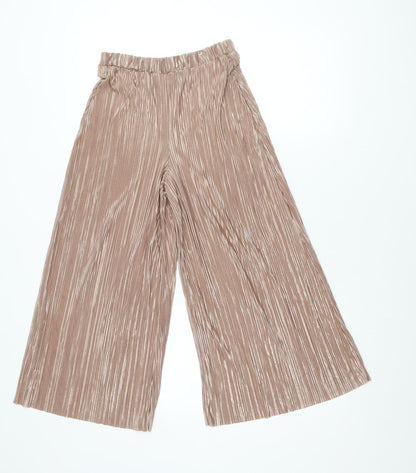 Womens UK Size 8 Boohoo Regular Fit Culottes Brown Trousers