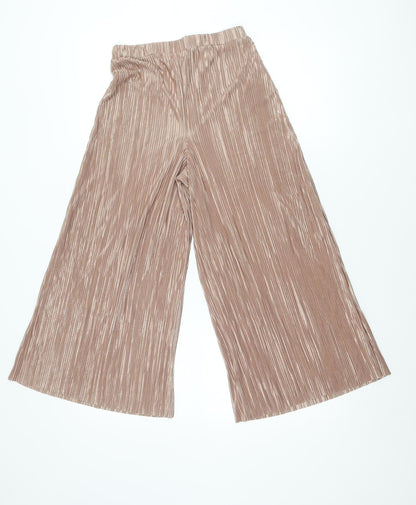 Womens UK Size 8 Boohoo Regular Fit Culottes Brown Trousers