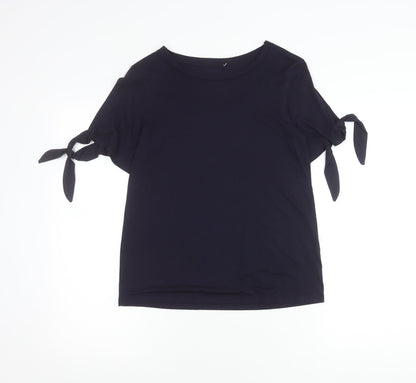 Womens UK Size 6 Warehouse Blue Basic T-Shirt