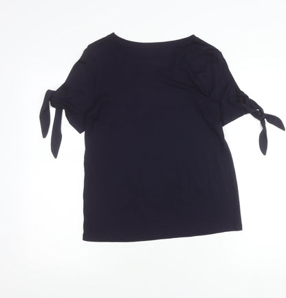 Womens UK Size 6 Warehouse Blue Basic T-Shirt