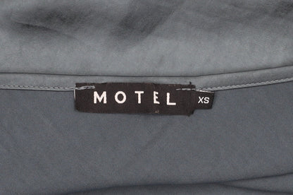 Motel Women’s Blue Satin XS Slip Dress Sleeveless Scoop Neck Short