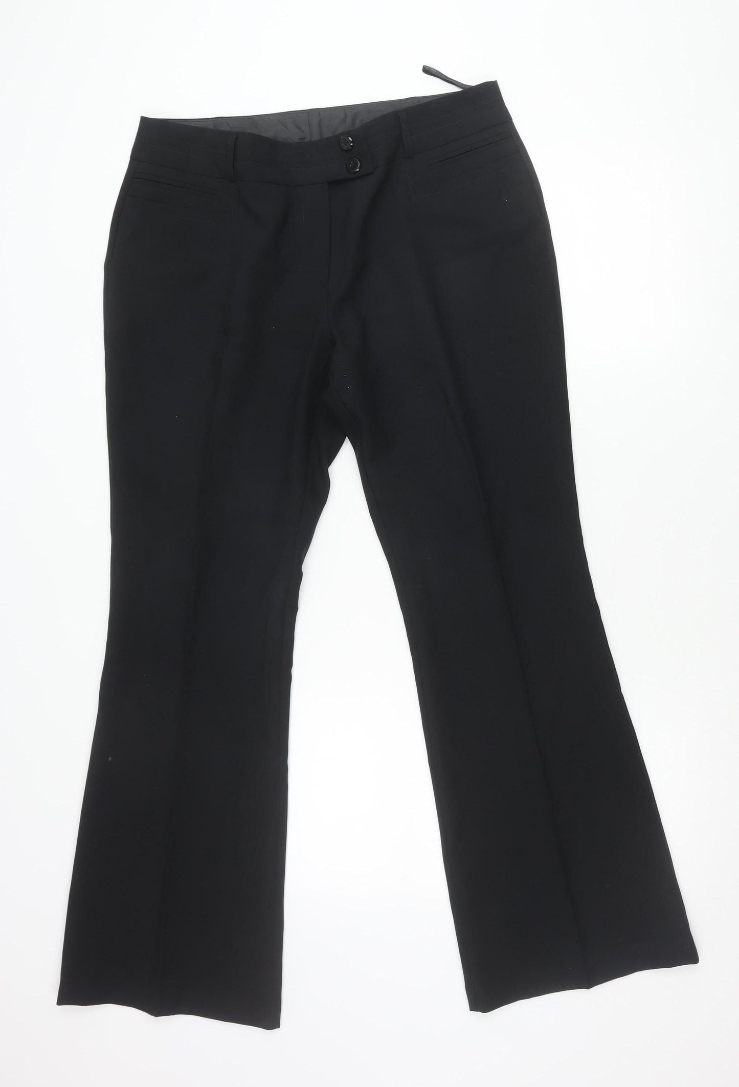 Womens UK Size 14 Dorothy Perkins Regular Fit Dress Pants Black Trousers