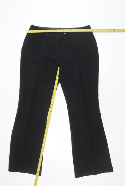 Womens UK Size 14 Dorothy Perkins Regular Fit Dress Pants Black Trousers