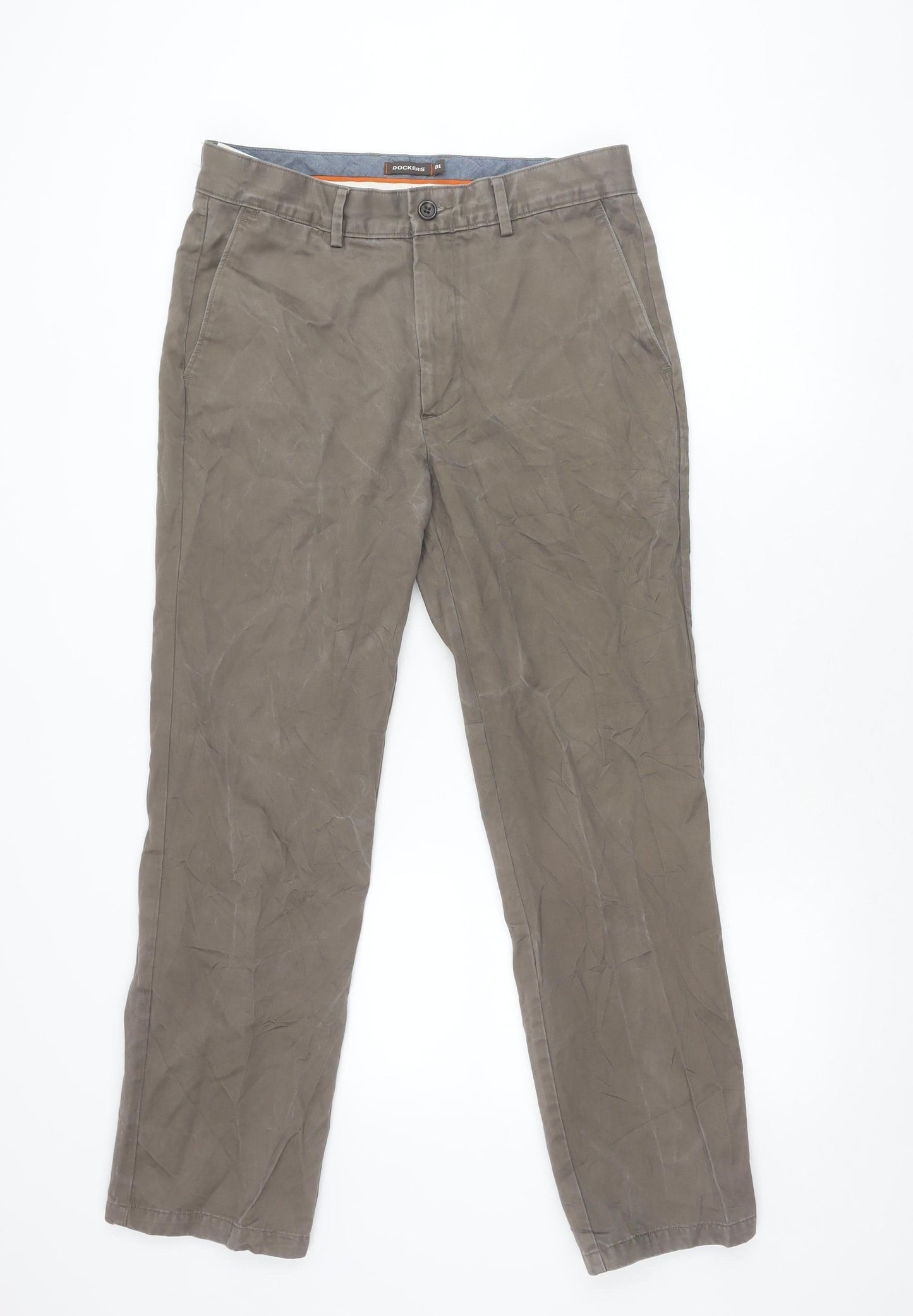 Dockers D1 Men's Brown Chino Slim Fit Trousers 32x30 Straight Leg