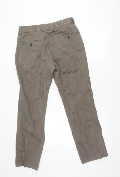 Dockers D1 Men's Brown Chino Slim Fit Trousers 32x30 Straight Leg