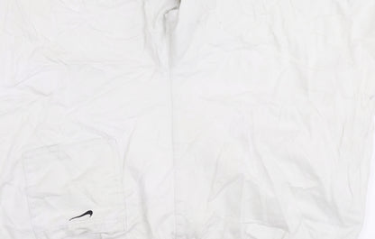 Nike Men's White Sports Shorts L Elastic Waist Pockets