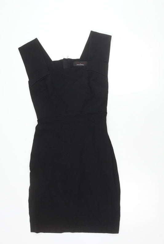 Banana Republic Women Black Size 10 Sheath Dress Stretch Lined