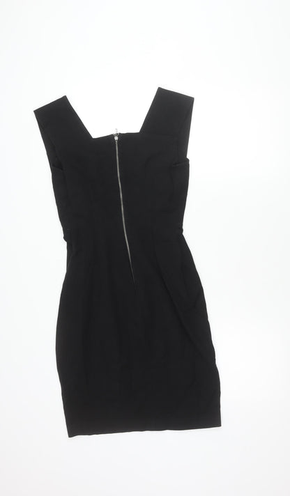 Banana Republic Women Black Size 10 Sheath Dress Stretch Lined