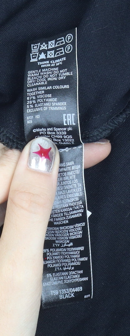 Marks and Spencer Women’s Black Size 12 High Rise Pencil Skirt