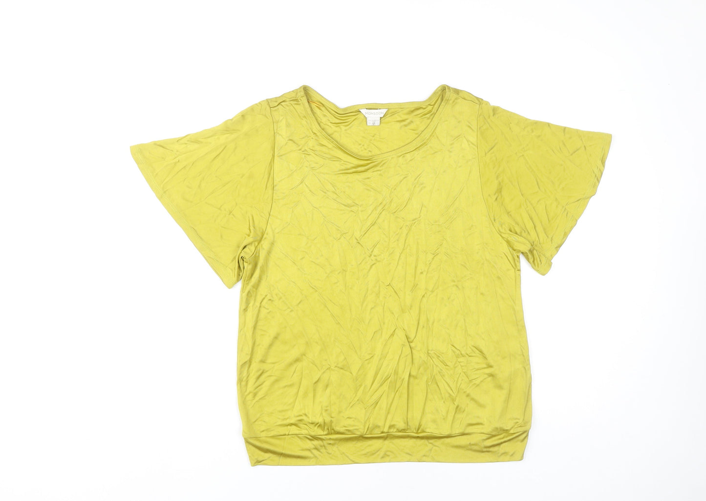 Womens UK Size 16 Monsoon Yellow Basic T-Shirt