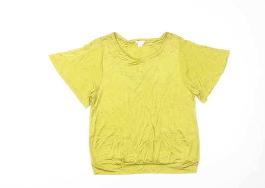 Womens UK Size 16 Monsoon Yellow Basic T-Shirt