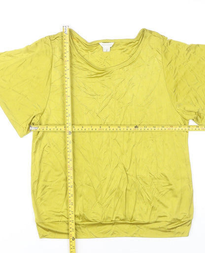 Womens UK Size 16 Monsoon Yellow Basic T-Shirt