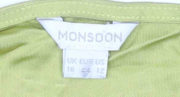 Womens UK Size 16 Monsoon Yellow Basic T-Shirt