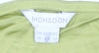 Womens UK Size 16 Monsoon Yellow Basic T-Shirt