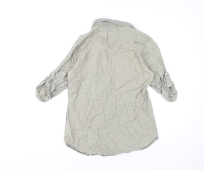 Womens UK Size 10 River Island Grey Basic Button-Up