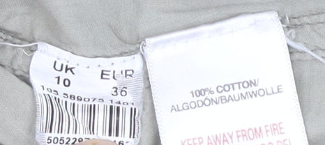 Womens UK Size 10 River Island Grey Basic Button-Up