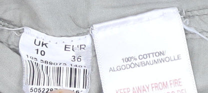 Womens UK Size 10 River Island Grey Basic Button-Up