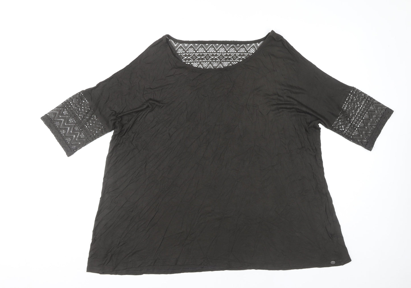 Womens UK Size 14 Saltrock Black Tunic Blouse