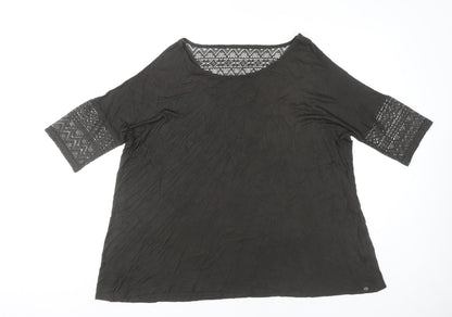 Womens UK Size 14 Saltrock Black Tunic Blouse