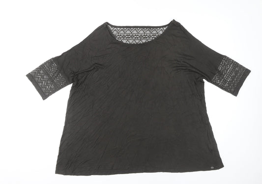 Womens UK Size 14 Saltrock Black Tunic Blouse