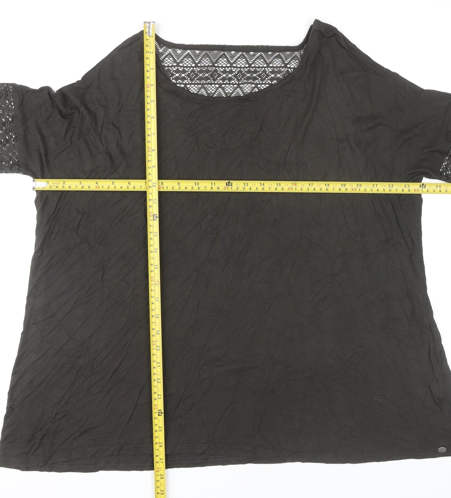 Womens UK Size 14 Saltrock Black Tunic Blouse