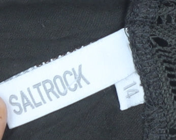 Womens UK Size 14 Saltrock Black Tunic Blouse