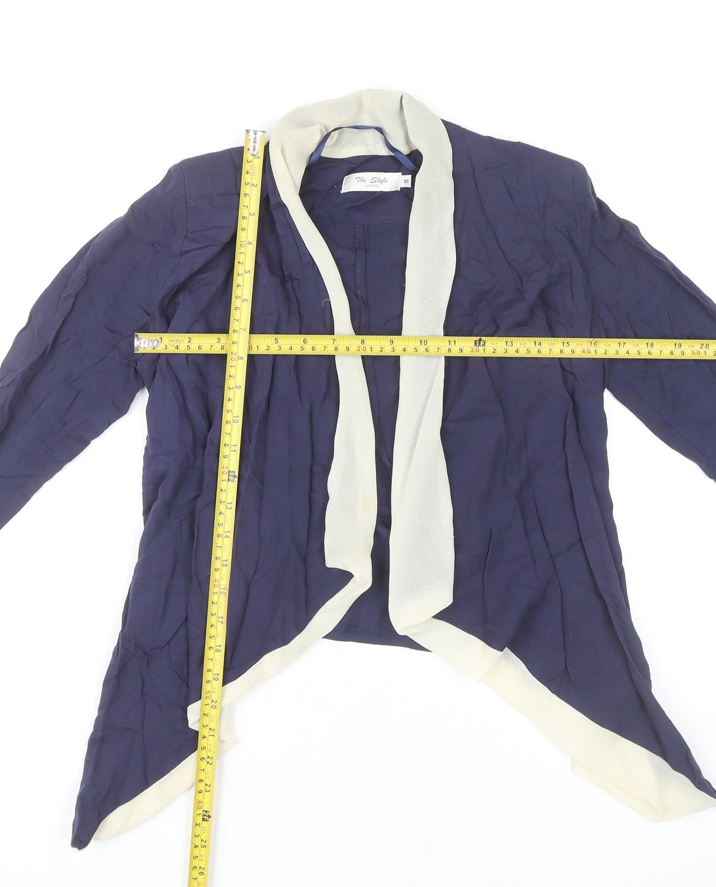 The Style London Women’s Blue Open Jacket S Mid-Length Polyester