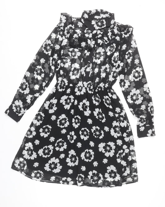 Myleene Klass Women’s Black Floral A-Line Dress Size 12