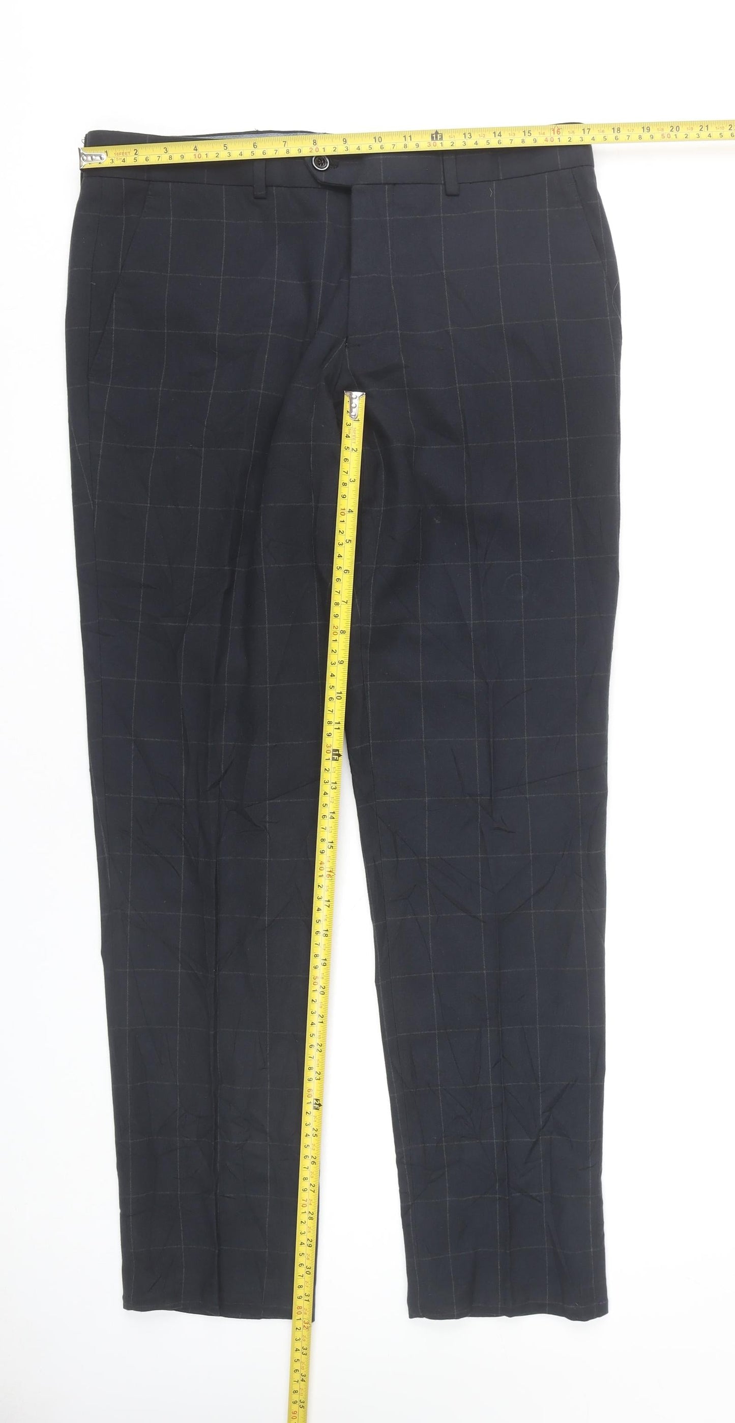 The Spitalfields Clothing Co. Womens Black Check Dress Pants 16 Regular