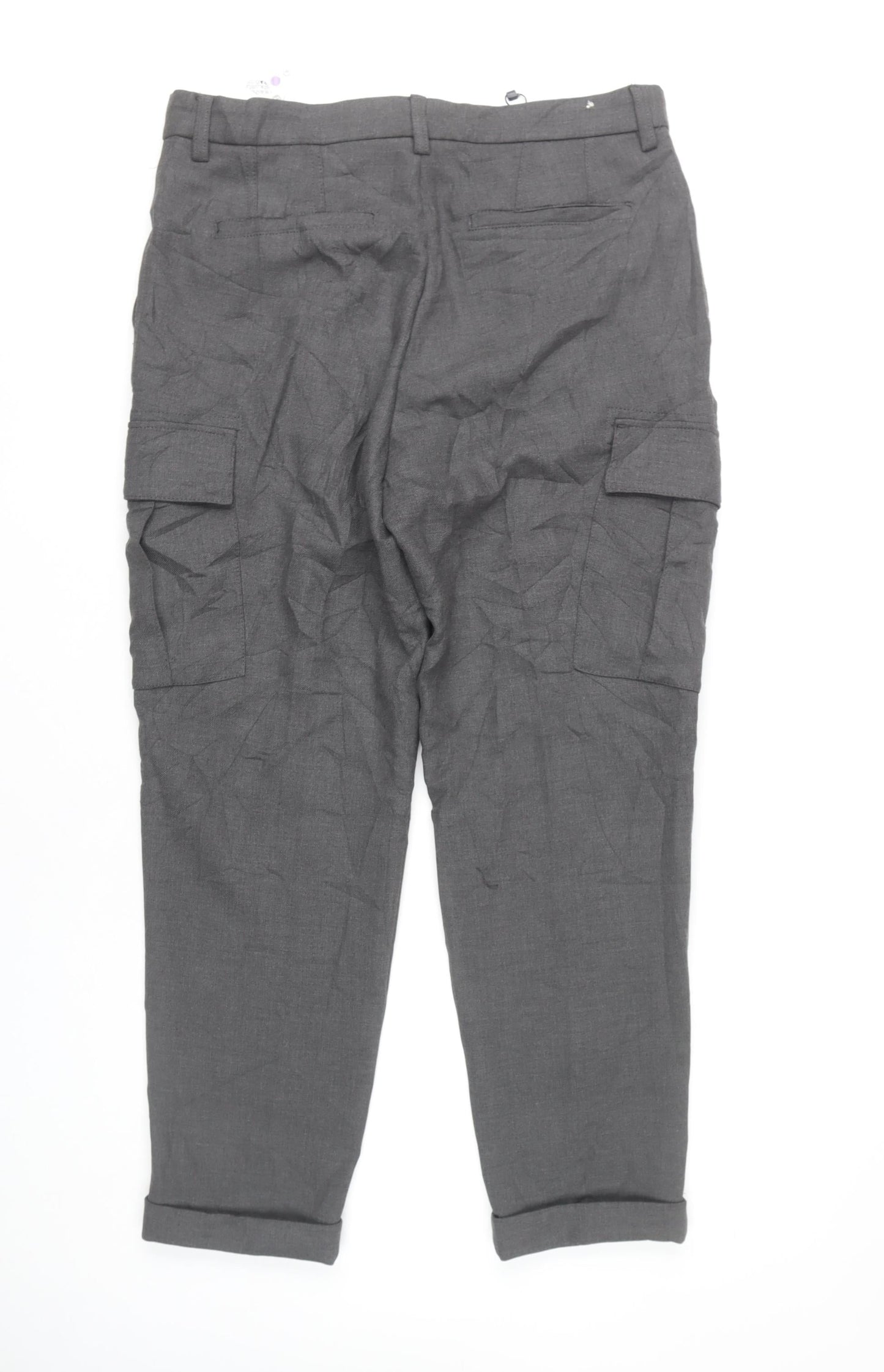 Zara Men's Grey Cargo Trousers 34in Waist Pleated Front Autumn Winter