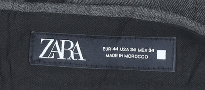 Zara Men's Grey Cargo Trousers 34in Waist Pleated Front Autumn Winter