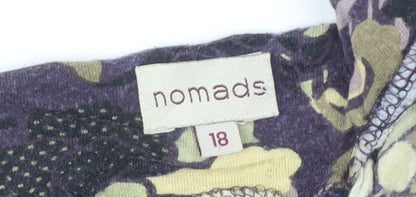 Nomads Women’s Multicoloured Floral A-Line Knee Dress Size 18 Viscose