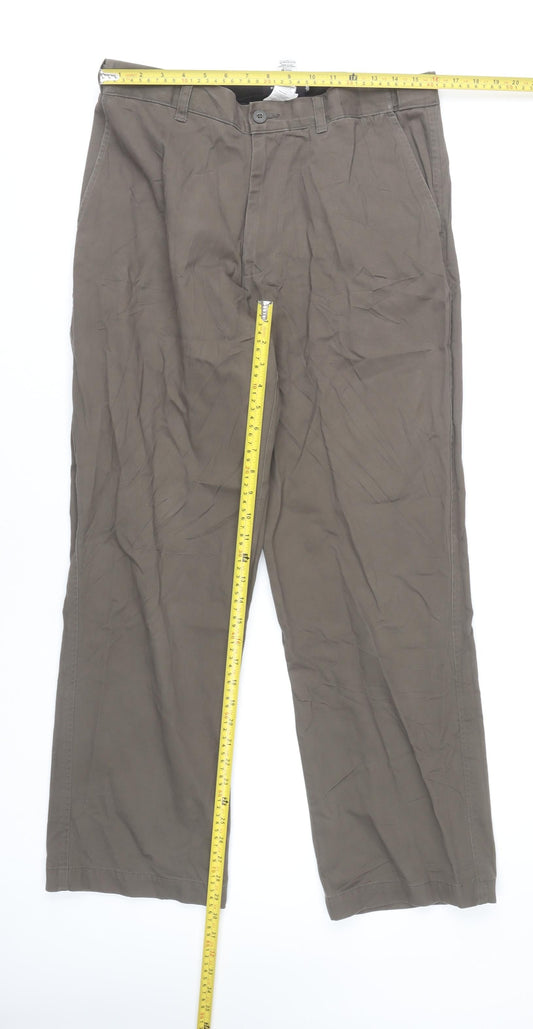 Marks and Spencer Men's Brown 34W 31L Regular Fit Chino Trousers