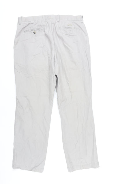 Marks and Spencer Men’s Grey Chino Trousers 36W 30L Regular Fit Cotton