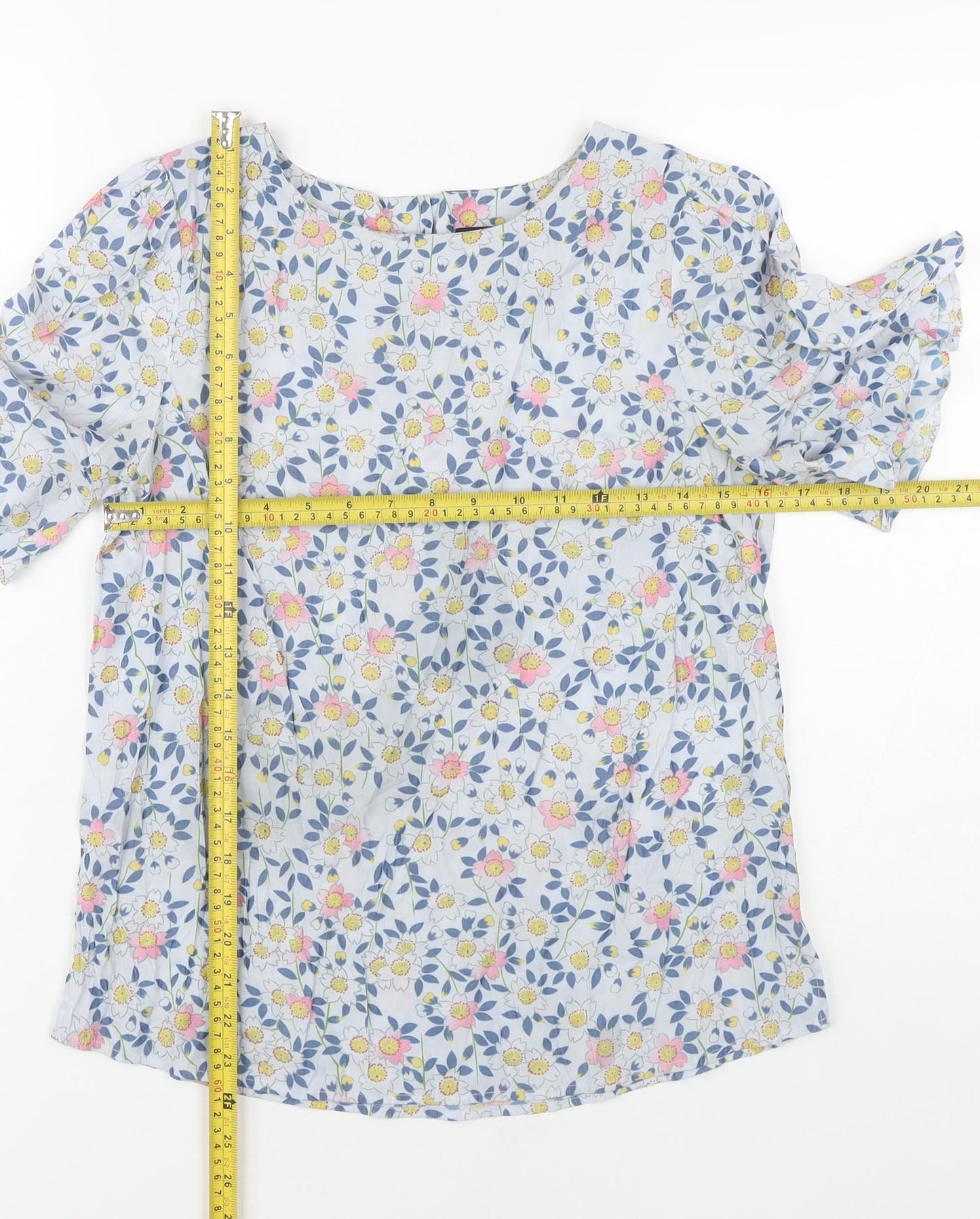 Womens UK Size 10 Oasis Multicoloured Basic Blouse