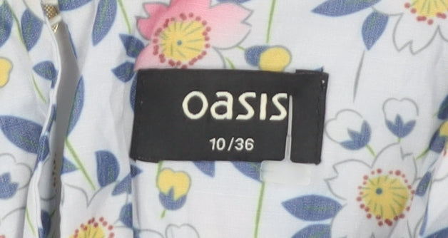 Womens UK Size 10 Oasis Multicoloured Basic Blouse