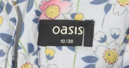 Womens UK Size 10 Oasis Multicoloured Basic Blouse