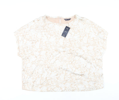 Womens UK Size 24 Marks and Spencer Beige Basic Blouse