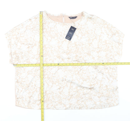 Womens UK Size 24 Marks and Spencer Beige Basic Blouse